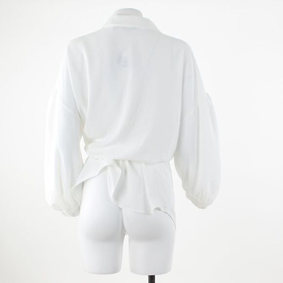 Calvin Klein Belted Button Down in  Shirt Soft White - Picture 3 of 5